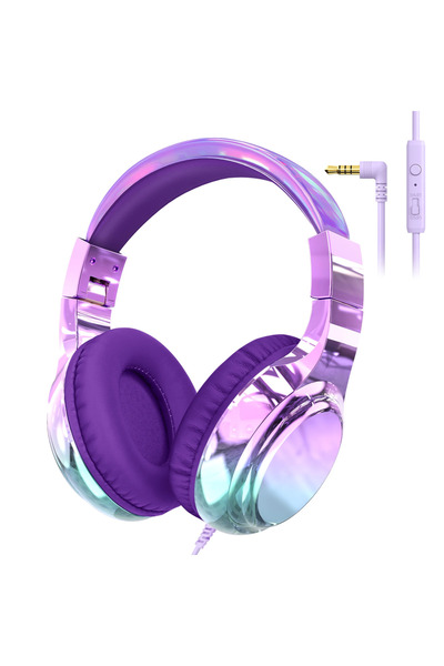 Choice4 سماعات رأس بأسلاك للأطفال من ديب بيربل، بدون علبة، مناسبة للمدرسة، مس...