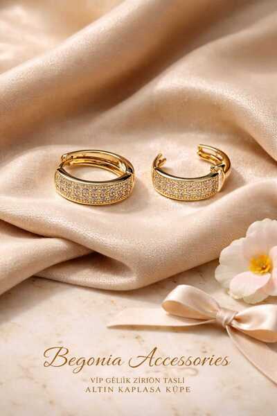 Takıparkxs Vip Çelik Altın Kaplama Paslanmaz Kararmaz Alerji Yapmaz Zirkon Ta...