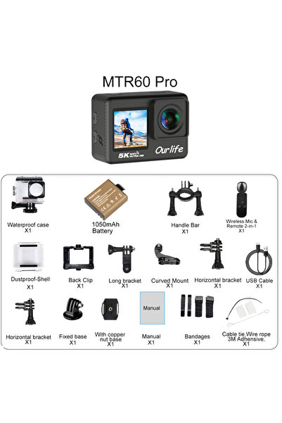 Choice12 كاميرا الحركة Ourlife MTR60 Pro بدقة 5K ومعدل 30 إطارًا في الثانية، ...