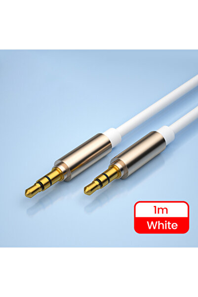 Choice كابل صوتي أبيض بطول متر واحد، 3.5 ملم إلى 3.5 ملم، ذكر إلى ذكر، كابل A...
