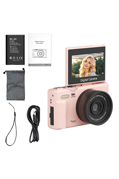 Choice كاميرا Ourlife مدمج للتصوير الفوتوغرافي والسفر، لون وردي، بدون بطاقة ذ...