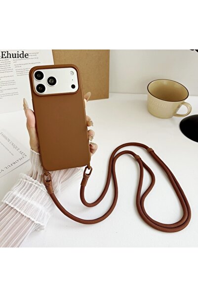 Choice جراب رسمي بني اللون مع حبل تعليق لهاتف iPhone 17، متوافق مع iPhone 17 ...
