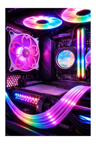 MisterionStudio Gamer Setup Dekor Aksesuarı – 3 ADET -Estetik Sakura Fan Önü ...