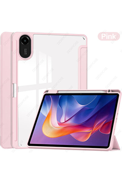 choice2 جراب وردي اللون لجهاز Redmi Pad 2 (11 بوصة) 2025، جراب ثلاثي الطي مع ...