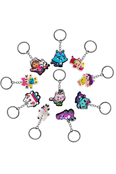 Choice8 ١٠ قطع من سلسلة مفاتيح، ديكورات حفلات أعياد ميلاد بيوت الدمى غابي، أد...