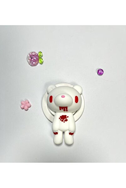 Choice7 حامل ومقبض هاتف بتصميم دب قوطي - تصميم دموي فريد، قابل للدوران 360 در...