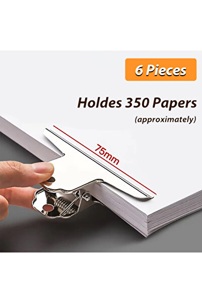Choice5 75mm 6pcs Stainless Steel Multi-functional Metal Clamp Paper Clips St...