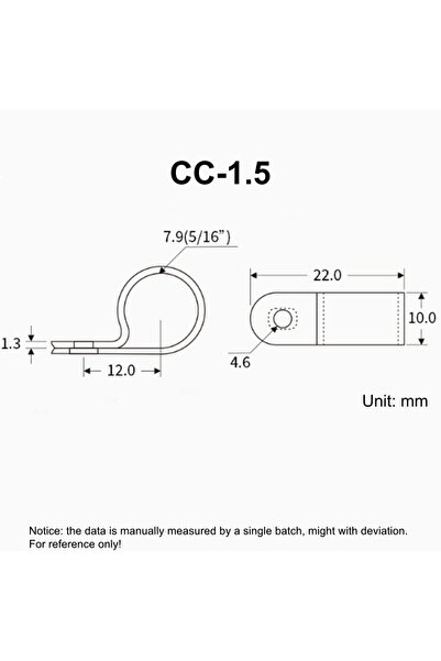 Choice6 CC-1.5 white 100pcs 100pcs White R Shape Cable Clips Screw Fixing Nyl...