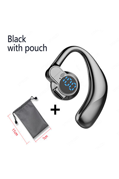 choice2 سماعات رأس لاسلكية بلوتوث سوداء مع جراب، سماعات رأس مفتوحة بالكامل، س...