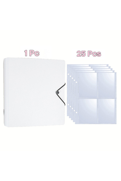 choice2 مجلد بطاقات صور كيبوب أبيض بأربعة أقسام، حامل بطاقات صور الآيدولز ذو ...