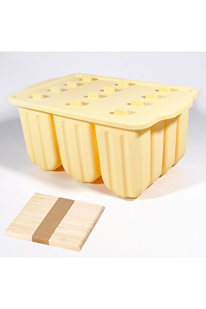 Choice4 Yellow A New Popsicle Molds Silicone 12 Pieces Popsicle Trays for Fre...