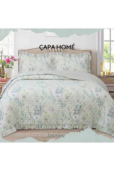 Çapa Home Fırfırlı Seren Empirme Baskılı Stone Wash Micro Soft Çift Kişilik Y...