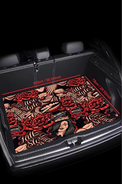 Carmine Carpet Dekoratif Dijital Baskı Desenli Bagaj Havuzu
