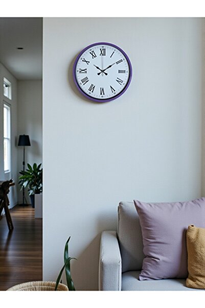 Leyaton 36 cm Purple Roman Numeral Decorative Wall Clock Lwlhm-Ytrs345