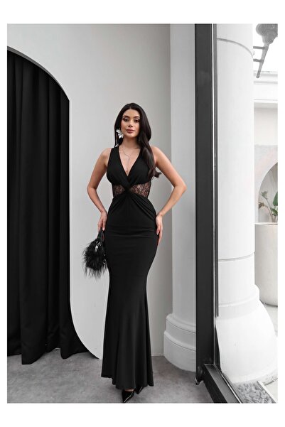 ESRAHELVACI Front Knot Lace Dress