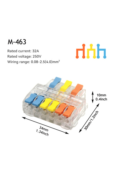 Choice4 10PCS M463T 10/50 PCS Mini Fast Wiring Connectors Universal Compact L...
