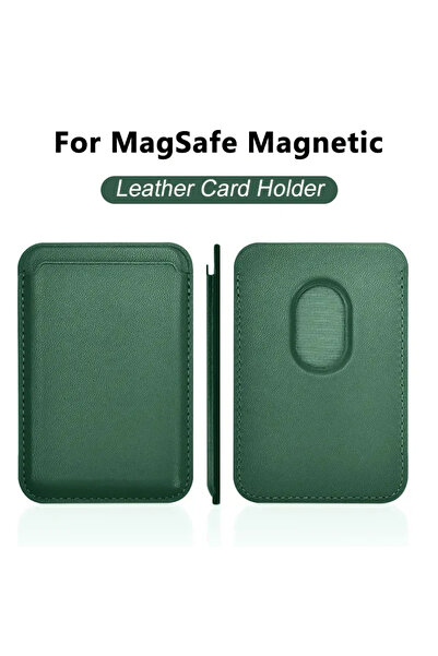 Choice6 جراب جلد مغناطيسي لحمل محفظة، لون أخضر جبلي، من ملحقات ماج سيف، متواف...