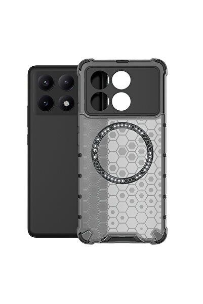 Choice30 حافظة هاتف شفافة مغناطيسية سوداء لهاتف Poco F6 Pro متوافقة مع Magsaf...