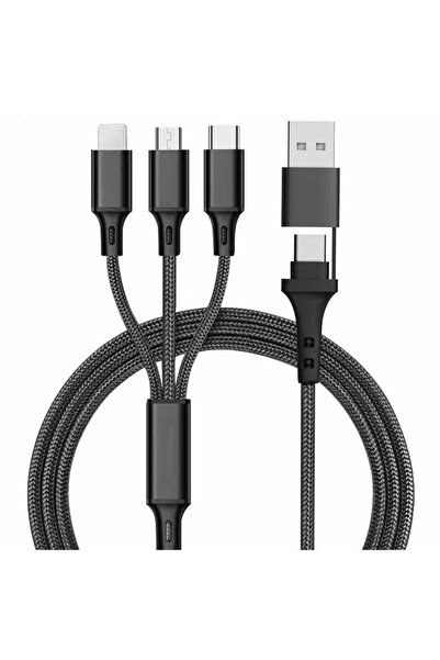 Choice 1.2m black 5 in 1 PD USB Fast Charging Cable For iPhone 14 13 12 Andro...