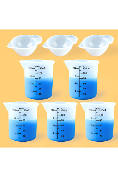 choice2 مجموعة أكواب قياس سيليكون شفافة سعة 125 مل، 8 قطع، مقاس M، لصنع المجو...