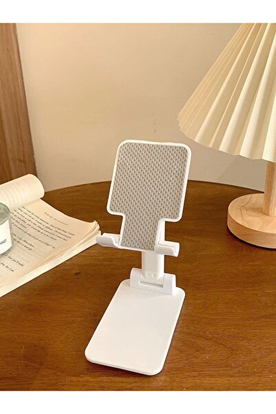 Choice3 حامل هاتف قابل للتعديل والطي باللون الأبيض اللؤلؤي، وحامل تابلت مريح ...