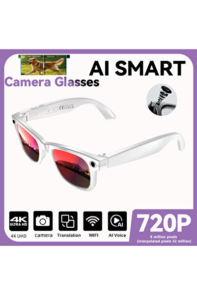 choice2 نظارات ذكية مطورة جديدة لعام 2025 مطلية باللون الأحمر، مزودة بكاميرا ...