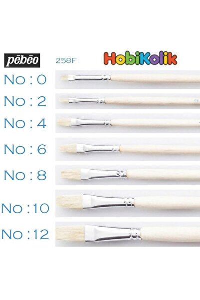 Hobikolik Pebeo Akrilik ve Yağlı Boya Fırçası Sert Uzun Kıl Seri 258f 7'li Se...