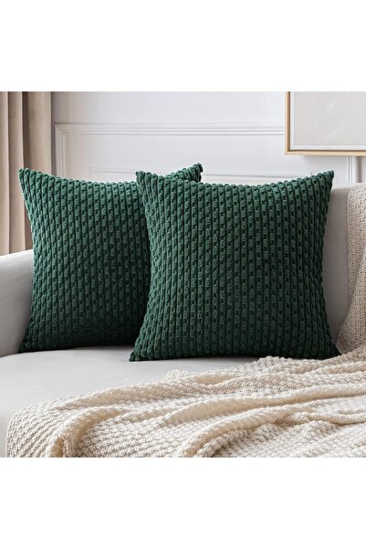 Choice16 غطاء وسادة زينة ربيعي أخضر داكن، مقاس 40×40 سم، قطعة واحدة، بنمط ريف...