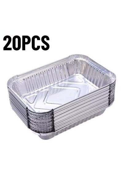 choice2 20PCS 10/20/30PCS Disposable Barbecue Tin Ftray Aluminum FoilFtray Gr...