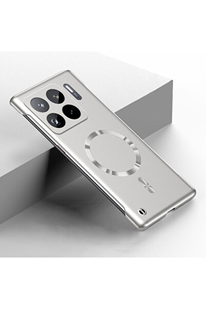 Choice جراب شاومي 14T فضي فاخر معدني بتصميم نحيف بدون إطار لهواتف 17 برو ماكس...