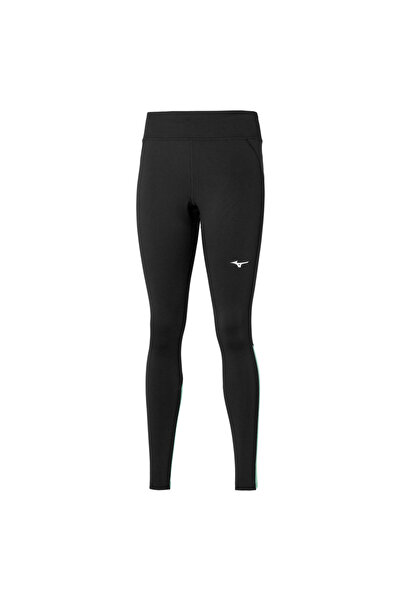 MIZUNO Women's running tights Warmalite FW 2023-Black/Turquoise-XL