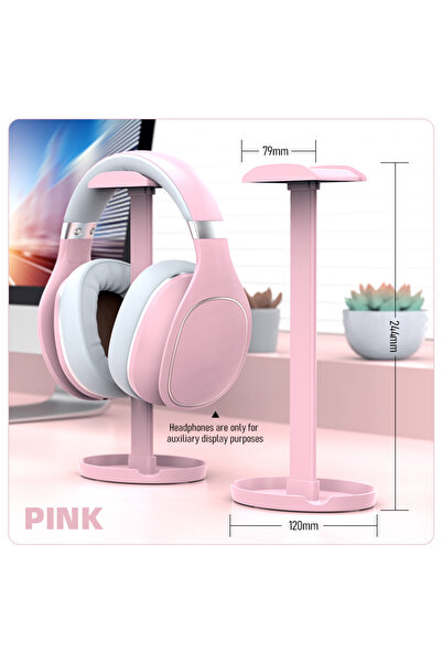 Choice5 حامل سماعات رأس عالمي وردي اللون Z2، حامل سماعات ألعاب محمول، منظم مك...