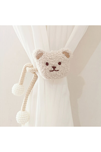 Choice دب وبري أبيض على الطراز الكوري، مزود برباط ستارة من اللؤلؤ، يُستخدم كد...