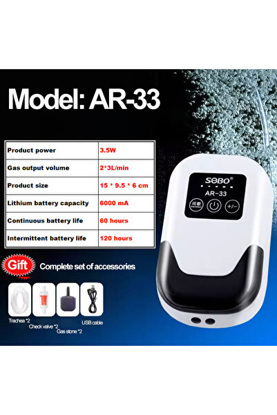 Choice مضخة أكسجين محمولة قابلة لإعادة الشحن عبر منفذ USB لصيد الأسماك في اله...