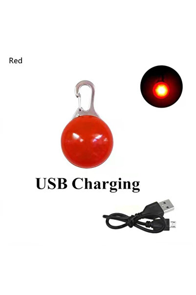 Choice3 Red Led Dogs Collars Pendant Rechargeable Pet Usb Luminous Collar Pen...
