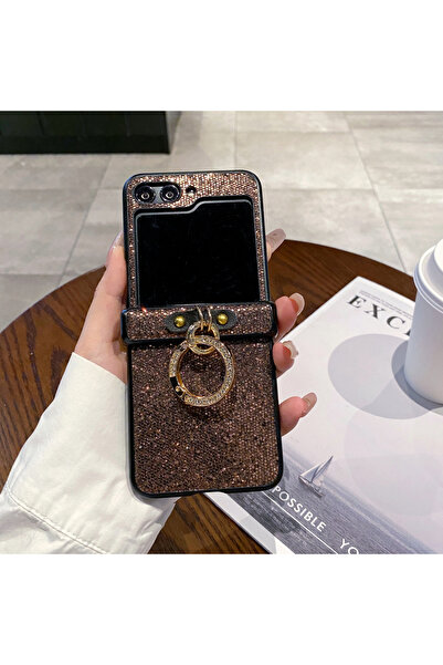 Choice10 غلاف هاتف فاخر لامع بلون القهوة بتصميم سماء مرصعة بالنجوم لهاتف Gala...