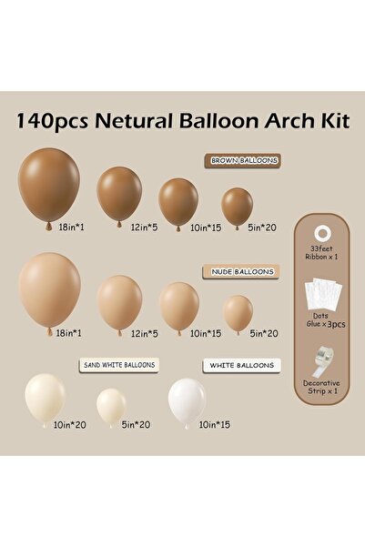 Choice Other MULTI 140Pcs Netural Brown Beige Nude Tan Balloon Garland Arch K...