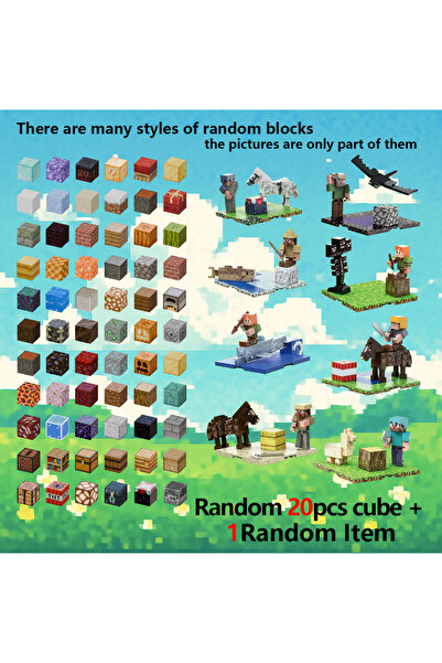 Choice12 20pcs-1set-nobox Magnetic Building Blks Mine World Magnetic Brick Cu...