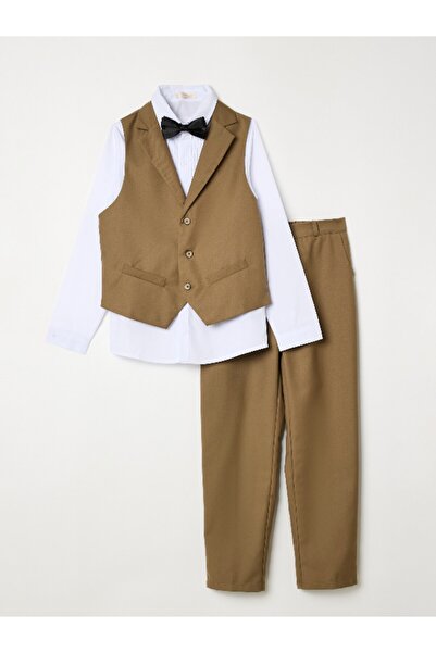 Victor and Jane Brown Waistcoat, Shirt, Trousers & Bow Tie Set (3 Years–8 Years)