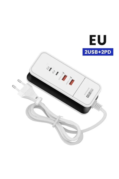 Choice EU USB Charger QC 3.0 4 Ports Fast Charging Wall Charger for iPhone Ty...
