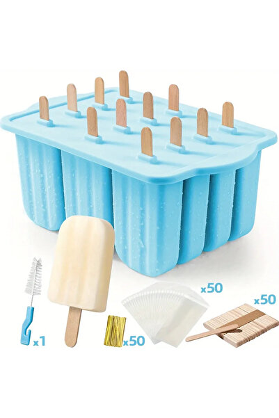 Choice3 Blue Popsicles Molds, 12 Pieces Silicone Popsicle Molds Easy-Release ...