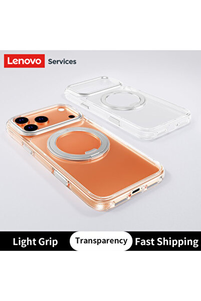 Choice18 غلاف هاتف لينوفو شفاف قابل للدوران 360 درجة، مزود بحلقة مغناطيسية، م...