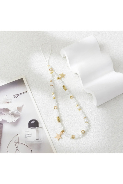 Choice3 قلادة سوداء على شكل نجمة خماسية مع خرزة للهاتف المحمول، سلسلة أنيقة غ...