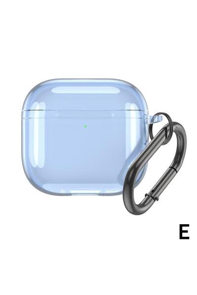 Choice3 جراب سماعات رأس شفاف من مادة TPU الناعمة باللون الأزرق لسماعات AirPod...