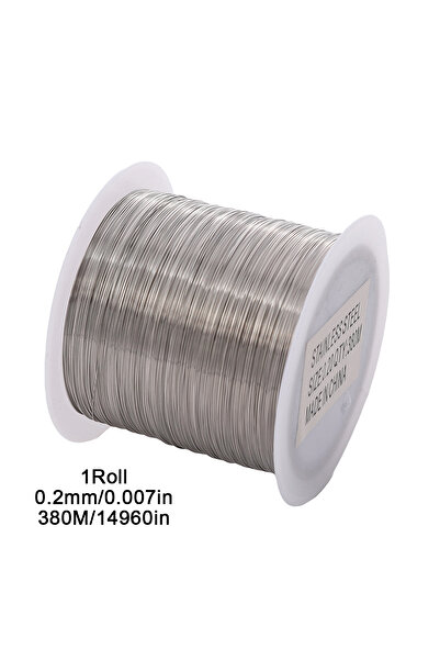 Choice5 لفة واحدة من سلك الفولاذ المقاوم للصدأ 0.2 مم، طول 380 متر، سلك خرز ي...