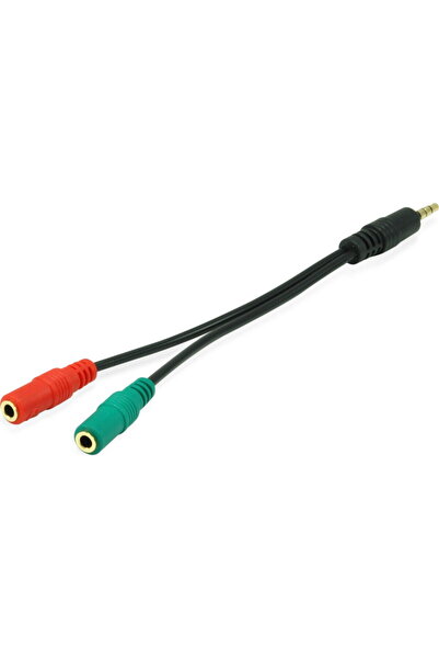 EQUIP Cablu audio 3.5mm 1x/2x St/Bu 0.15m cablu Y