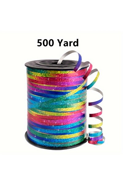 Choice1 شريط بألوان قوس قزح، عرض 5 مم، بطول 500 ياردة (450 مترًا)، مناسب لحفل...