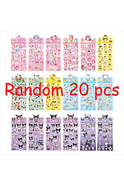 Choice مجموعة عشوائية من 20 قطعة من ملصقات كورومي الليزرية من مينيسو - بنمط ر...