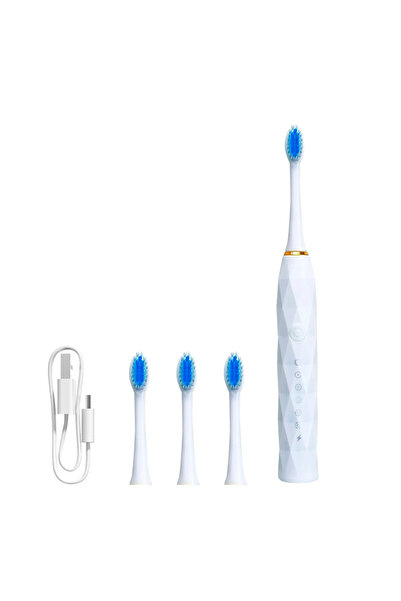 choice2 فرشاة أسنان كهربائية بيضاء تعمل بالموجات فوق الصوتية، بست سرعات، مناس...