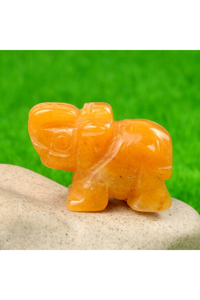 choice2 Yellow Jade 1in Mini Elephant Natural Tiger Eye Amethyst Opal Chakra ...